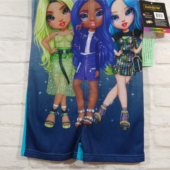 A Rainbow High Dolls Girls Blue Hooded Zip Up Romper PJs Pajamas NWT XS 4 5 - Picture 3 of 7